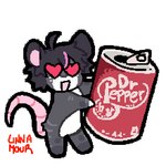 1:1 anthro beverage beverage_can dr_pepper heart_eyes heart_symbol low_res male mammal murid murine nico_(labrattt) rat rodent soda solo thumbnail unna_mour
