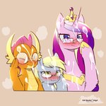 blonde_hair blush bodily_fluids cum cum_in_hair cum_on_face cum_on_glasses eyewear female feral fur genital_fluids glasses grey_body grey_fur group hair horn multicolored_hair orange_body orange_scales pink_body pink_fur pink_hair purple_hair scales trio cold-blooded-twilight friendship_is_magic hasbro my_little_pony mythology derpy_hooves_(mlp) princess_cadance_(mlp) smolder_(mlp) dragon equid equine horse mammal mythological_creature mythological_equine mythological_scalie pony scalie unicorn 1:1 2025 hi_res