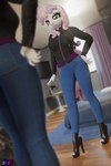 aged_up anthro anthrofied bedroom boots bottomwear clothing denim denim_bottomwear denim_clothing feet female footwear hand_on_hip high_heeled_boots high_heels horn jacket jeans mirror mirror_reflection pants reflection shoes solo toes topwear shadowboltsfm friendship_is_magic hasbro my_little_pony mythology sweetie_belle_(mlp) equid equine mammal mythological_creature mythological_equine unicorn 2:3 3d_(artwork) absurd_res digital_media_(artwork) hi_res