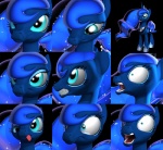 blue_body blue_feathers blue_fur blue_hair cutie_mark derp_eyes feathered_wings feathers female feral fur hair horn long_hair open_mouth smile solo teal_eyes teeth tongue tongue_out wings 2snacks friendship_is_magic hasbro my_little_pony mythology princess_luna_(mlp) equid equine mammal mythological_creature mythological_equine winged_unicorn