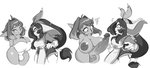 balls big_breasts big_penis breasts bulge duo female genitals gynomorph huge_breasts intersex not_furry penis short_stack surprise bandlebro league_of_legends riot_games tencent adelia_(changbae) estelle_(bandlebro) goblin humanoid yordle absurd_res hi_res monochrome