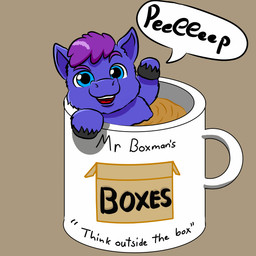 ambiguous_feral ambiguous_gender animal_noises beverage black_hooves blue_eyes brown_background coffee coffee_mug eyebrows feral fur hair hooves looking_at_viewer micro open_mouth open_smile peep_(sound_effect) purple_body purple_eyebrows purple_fur purple_hair simple_background smile solo teeth text young young_ambiguous young_feral qwertytf fluffy_pony fluffy_pony_(species) mammal 1:1 digital_media_(artwork) english_text hi_res shaded