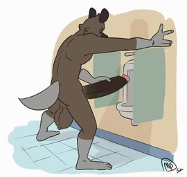 4_fingers against_surface against_wall anthro ball_tuft balls bathroom big_balls big_penis biped black_nose bouncing_balls brown_balls brown_body brown_fur brown_penis butt erection feet fingernails fingers floor foreskin fur genitals glans gloves_(marking) grey_feet grey_hands grey_tail hand_on_own_penis hand_on_penis hand_on_wall huge_balls huge_penis humanoid_feet humanoid_genitalia humanoid_hands humanoid_penis hyper hyper_genitalia hyper_penis inside leaning leaning_forward leg_markings male male_anthro markings masturbation multicolored_body multicolored_fur nails narrowed_eyes nude nude_anthro nude_male penile penile_masturbation penis pink_glans plantigrade public public_masturbation public_nudity public_restroom retracted_foreskin socks_(marking) solo standing tail tail_motion tailwag tile tile_floor toes tuft urinal maxpany aggretsuko sanrio haida_(aggretsuko) hyena mammal spotted_hyena 2022 2d_animation animated digital_media_(artwork) flat_colors frame_by_frame loop no_sound short_playtime signature video