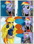 2016 anthro anthrofied clothing comic dialogue dress_uniform english_text equid equine feathered_wings feathers female friendship_is_magic frist44 hasbro hi_res horse mammal my_little_pony mythological_creature mythological_equine mythology pegasus pony rainbow_blaze_(mlp) spitfire_(mlp) text wings wonderbolts_(mlp)