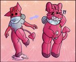 ambiguous_gender anthro anthro_pooltoy anthro_to_inanimate blue_clothing border clothing dessert food goo_transformation grin hooves horn ice_cream inanimate_transformation inflatable inflatable_transformation latex latex_transformation nozzle permagrin pool_toy popsicle red_body red_border satanic_symbol scarf shirt smile solo summer t-shirt topwear transformation wiprogress dakota_(wiprogress) animate_inanimate demon imp living_inflatable digital_drawing_(artwork) digital_media_(artwork) nonbinary_(lore)