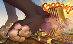 anthro boom building city debris destruction feet foot_focus fur graffiti landscape_dwarfing macro male onomatopoeia plantigrade skyscraper smoke solo sound_effects text underpaw holt-odium mammal 2021 absurd_res hi_res