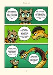 anthro backpack canid canine canis clothing comic dreamworks duo english_text hat headgear headwear hi_res male mammal mr._snake_(the_bad_guys) mr._wolf_(the_bad_guys) reptile saran_kit scalie shirt snake speech_bubble text the_bad_guys three_frame_image topwear wolf young young_anthro