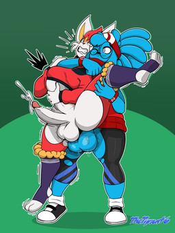 abdominal_bulge anal anal_orgasm anal_penetration big_penis bodily_fluids clothing cum cum_while_penetrated duo ejaculation footwear forced genital_fluids genitals hands-free humanoid_genitalia humanoid_penis male male/male male_penetrating orgasm penetration penis sex socks standing standing_sex stirrup_socks torn_clothing thetyrant nintendo pokemon ty_(thetyrant) cinderace generation_8_pokemon ghost pokemon_(species) spirit absurd_res hi_res