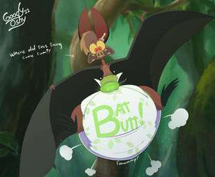 4_toes antenna_wire big_diaper biped bipedal_feral brown_body brown_fur chest_tuft clean_diaper clothed clothing dialogue diaper diaper_fetish diaper_only exclamation_point fangs feet feral flapping_wings flying forest forest_background front_view fur green_text grey_feet grey_wings huge_diaper hyper_diaper infinity_symbol leaf_nose lock_symbol locked_diaper looking_at_diaper looking_down_at_diaper magic male membrane_(anatomy) membranous_wings multicolored_body multicolored_fur nervous open_mouth paws permanent plant pointy_ears poof poof_effect red_eyes sharp_teeth shocked snout solo sound_effects surprised symbol tan_body tan_fur teeth text text_on_diaper toes toony topless tree tuft two_tone_body two_tone_fur wearing_diaper white_text wide_hips wings wire worried worried_face worried_look yellow_sclera goodyoshy ferngully batty_koda bat mammal megabat 2022 absurd_res colored digital_drawing_(artwork) digital_media_(artwork) english_text hi_res shaded signature