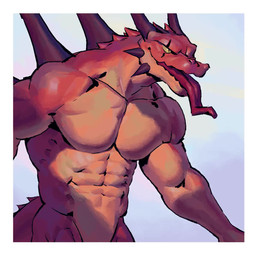 2_horns abs anthro back_spikes biceps blue_background border countershade_arms countershade_face countershade_neck countershade_torso countershading eye_scar facial_scar facial_spikes front_view green_sclera head_horn head_ridge horn looking_aside male multicolored_body muscular muscular_anthro muscular_male neck_ridge nude nude_anthro nude_male open_mouth open_smile pecs pose pupils red_body red_tongue scar simple_background slit_pupils smile snout solo spikes spikes_(anatomy) tail tail_ridge tan_body tan_countershading tongue tongue_out trapezius two_tone_body white_border kingarthur_i lizard reptile scalie 2024 animated digital_drawing_(artwork) digital_media_(artwork) frame_by_frame half-length_portrait no_sound portrait short_playtime timelapse video