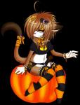 alternative_fashion anthro clothing female food fruit gurokawa holidays j-fashion legwear plant pumpkin sitting_on_pumpkin solo stockings faenatical halloween feno domestic_cat felid feline felis mammal alpha_channel