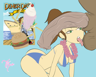 animal_genitalia ball_lick balls bestiality breasts equine_genitalia female feral food genitals licking male male/female offscreen_male oral penis sex tongue tinymaiden diner_dash equid equine horse human mammal 5:4