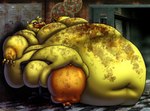 anthro beak belly belly_expansion big_belly big_breasts bodily_fluids breasts chair deep_navel door drooling expansion feathers featureless_breasts female fingers food furniture huge_belly huge_breasts huge_thighs locker machine messy morbidly_obese morbidly_obese_anthro morbidly_obese_female navel obese obese_anthro obese_female office_chair overweight overweight_anthro overweight_female pink_eyes pizza saliva sitting slob solo stuffing text thick_thighs weight_gain weight_gain_drive yellow_body yellow_feathers viroveteruscy five_nights_at_freddy's scottgames chica_(fnaf) animatronic avian bird chicken galliform gallus_(genus) phasianid robot 2024 absurd_res digital_media_(artwork) english_text hi_res