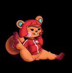 anthro buckteeth clothing eyebrows female genitals jacket pussy solo teeth topwear unibrow fuzefurry animal_crossing nintendo hazel_(animal_crossing) mammal rodent sciurid tree_squirrel absurd_res alpha_channel hi_res