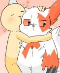 2019 blush duo embrace eyes_closed generation_3_pokemon heart_symbol hug male nintendo open_mouth petting pokemon pokemon_(species) standing toumoro_22 zangoose
