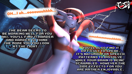 arms_tied bound breasts dialogue female hair hypnosis laser mind_control multicolored_body nipples non-mammal_nipples nude nude_female nude_humanoid orange_body orange_hair small_breasts solo text two_tone_body white_body psikokinetic warfaremachine_(modeler) nintendo pokemon aki_(psikokinetic) gardevoir generation_3_pokemon humanoid pokemon_(species) 16:9 2024 3d_(artwork) 4k absurd_res digital_media_(artwork) english_text hi_res source_filmmaker_(artwork) widescreen