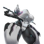 abs big_breasts breasts camel_toe crossgender erect_nipples female huge_breasts huge_thighs low-angle_view machine melee_weapon muscular muscular_female muscular_humanoid nipple_outline nipples not_furry solo sword thick_thighs weapon wide_hips lewdreaper digital_extremes tencent warframe excalibur_(warframe) alien humanoid robot tenno hi_res