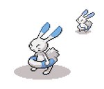 3_toes ambiguous_gender blue_body blue_fur eyes_closed feet fingers fur serious simple_background solo tail toes white_background white_body white_fur nokia_yan 2024_pokemon_gigaleak beta_pokemon_games nintendo pokemon beta_pokemon_(species) lagomorph mammal warabbit 2024 digital_media_(artwork) english_description low_res pixel_(artwork)