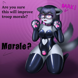 abstract_background anthro breasts chastity_bulge chastity_device clothed clothing collar eyewear fur glasses gloves hair handwear latex latex_clothing legwear leotard lock_bulge lock_symbol looking_at_viewer null_bulge open_mouth red_eyewear red_glasses simple_background small_waist smile solo spiral spiral_background tail tail_motion tailwag teeth text thick_thighs thigh_highs tight_clothing white_body white_fur wide_hips dutchsyndicalist arctic_fox canid canine fox mammal true_fox 1:1 digital_media_(artwork) english_text hi_res trans_(lore) trans_woman_(lore)