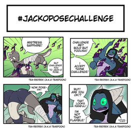 anthro ass_up breasts butt clothed clothing dialogue duo female female/female green_sclera group jack-o'_pose jojo_pose nude pose text teaspoon jojo's_bizarre_adventure menacing_(meme) scalie better_version_at_source comic english_text meme