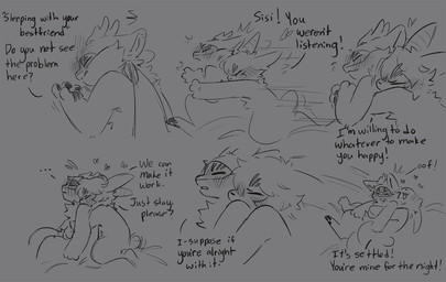 ambiguous_gender anthro bed blush cheek_tuft chest_tuft dialogue duo emotional facial_tuft furniture happy heart_symbol hooves horn hug love lying male mask on_back on_bed pawpads paws pillow simple_background smile text tuft sabiksphinx asian_mythology chinese_mythology east_asian_mythology fabulous_beasts fenz_(studio) mythology sibuxiang_the_deer_(fabulous_beasts) tuye_(fabulous_beasts) deer lagomorph mammal moon_rabbit comic english_text hi_res monochrome sketch