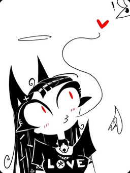 anthro aureola black_body black_fur blowing_kiss collar exclamation_point feathered_wings feathers female feral fur male predator/prey red_eyes simple_background text wings andaerz animal_humanoid cat_humanoid felid felid_humanoid feline feline_humanoid humanoid mammal mammal_humanoid mouse murid murine rodent cropped