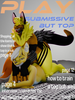 anal anal_penetration anthro bed collar fictional_magazine_cover furniture gynomorph intersex intersex/male looking_at_viewer male penetration service_top smile submissive submissive_male haolde blender_cycles haolde_(character) 3:4 3d_(artwork) absurd_res digital_media_(artwork) hi_res