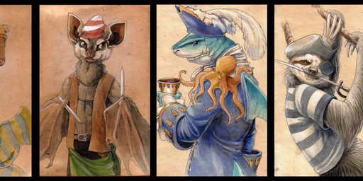 alcohol anthro belt beverage brown_body brown_fur clothed clothing cutlass dagger eye_patch eyewear food front_view fur hat headgear headwear kerchief looking_at_viewer looking_back male melee_weapon membrane_(anatomy) membranous_wings peaked_cap pirate realistic_wings rear_view rope smile solo standing sword topless weapon wine wings hibbary aquatic bat cephalopod coleoid fish least_weasel mammal mollusk mustelid musteline octopodiform pilosan shark sloth three-toed_sloth true_musteline weasel xenarthran multiple_images