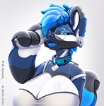 anthro big_breasts big_tail breasts female glistening glistening_body huge_breasts huge_tail inflatable inflating inflation latex solo tail elysianelly shepard_(vakarian017) animate_inanimate hyena living_inflatable mammal hi_res