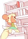2018 2d_animation animal_crossing animated anthro book butt camel_toe canid canine canis clothed clothing digital_media_(artwork) diives domestic_dog feet female footwear frame_by_frame hi_res isabelle_(animal_crossing) legwear loop mammal nintendo panties reaching shih_tzu short_playtime short_stack socks solo tail tail_motion tailwag thick_thighs toy_dog underwear upskirt