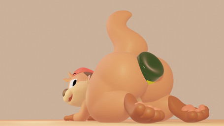 all_fours angle_view anthro big_butt bottle bottle_in_ass bottle_insertion butt clothing container feet glistening glistening_butt hat headgear headwear kneeling looking_at_viewer male nude object_in_ass orange_body paws solo tail thick_thighs toes samichott_(artist) chester_the_otter mammal mustelid otter 16:9 3d_(artwork) digital_media_(artwork) hi_res widescreen