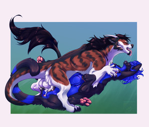 abdominal_bulge bodily_fluids breast_squish breasts cum cum_in_vagina cum_inside duo ejaculation female feral genital_fluids male male/female open_mouth squish tongue imperishable86_(artist) felkin_(maximesoad) softpurr_(character) felid feline felkin mammal taur absurd_res hi_res