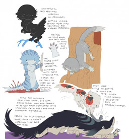 ambiguous_feral ambiguous_gender attack black_body black_fur black_spots black_tail blue_body blue_fur blue_stripes branch countershading dot_eyes feral frown fur grass grey_body grey_fur grey_spots holding_bone information markings monotone_body monotone_fur mouthless multicolored_body multicolored_fur noseless plant purple_grass red_body red_fur red_grass red_spots red_tail simple_eyes solo species_information spots spotted_body spotted_fur striped_body striped_fur stripes tail tan_body text wood jejejunum fraid_(species) mipnura english_description english_text hi_res