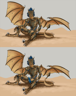 anthro armor athletic athletic_anthro athletic_male blue_body blue_eyes blue_hair blue_penis erection genitals hair horn looking_at_viewer male male_anthro membrane_(anatomy) membranous_wings outside penis sand sitting solo spread_legs spreading tail tan_body tapering_tail wings i-psilone mythology dragon mythological_creature mythological_scalie scalie 2017 hi_res