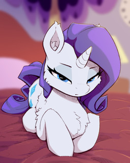 blue_eyes cutie_mark eyebrows eyeshadow female feral fur hair heart_symbol hooves horn long_hair looking_at_viewer lying makeup narrowed_eyes purple_hair purple_tail quadruped solo tail white_body white_fur rnghat friendship_is_magic hasbro my_little_pony mythology rarity_(mlp) equid equine mammal mythological_creature mythological_equine unicorn 4:5 absurd_res hi_res