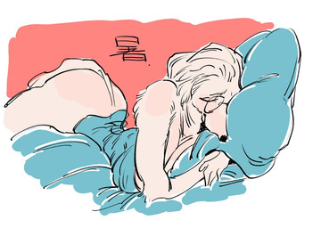 4_fingers anthro arm_support arm_tuft bed bedding bent_arm big_breasts big_butt biped black_eyebrows black_eyewear black_glasses black_nose blue_bedding blue_pillow breasts butt closed_smile elbow_tuft eyebrows eyelashes eyewear eyewear_only female fingers fur fur_tuft furniture glasses glasses_only hair head_on_pillow humanoid_hands leaning_on_elbow light_body light_fur light_hair lying lying_on_bed medium_hair mouth_closed multicolored_body multicolored_fur nude nude_anthro nude_female on_bed on_front pillow pink_body pink_fur red_background simple_background sleeping smile snout solo tail thick_thighs three-quarter_view tuft two_tone_body two_tone_breasts two_tone_fur wearing_glasses white_body white_fur white_hair white_tail sori0414 borzoi canid canine canis domestic_dog hunting_dog mammal sighthound 2025 digital_drawing_(artwork) digital_media_(artwork) hi_res
