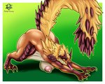 anthro areola breasts claws female fur looking_at_viewer nipples nude simple_background solo tail thick_thighs tongue deltavinny capcom monster_hunter fanged_wyvern viper_tobi-kadachi absurd_res hi_res