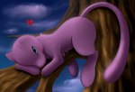 3_toes blue_eyes blue_sky blush blush_lines cloud digitigrade eyelashes feet female fur in_tree looking_at_viewer lying nature on_front outside pink_body pink_ears pink_fur pink_tail plant sky tail toes tree meraence nintendo pokemon generation_1_pokemon legendary_pokemon mew_(pokemon) pokemon_(species) 2013 digital_media_(artwork) hi_res