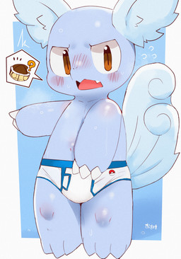 ambiguous_fluids anthro blue_body blue_ears blue_seam_briefs blue_seam_underwear blue_skin blue_tail blush blush_lines body_blush briefs brown_eyes clothing colored_seam_underwear cute_fangs fangs fluffy fluffy_ears fluffy_tail gesture glistening glistening_eyes hand_gesture hand_on_underwear kemono male nose_blush open_mouth pointing pokeball pokeball_clothing pupils question_mark shell shell-less shota simple_background slit_pupils speech_bubble tail teeth underwear white_briefs white_clothing white_underwear young young_anthro dinogaize nintendo pokemon generation_1_pokemon pokemon_(species) wartortle 2021