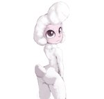 2022 ambiguous_anthro ambiguous_gender anthro big_head bovid butt butt_pose caprine exagono16 eyebrows fluffy fur hi_res looking_at_viewer looking_back mammal neck_tuft nude pink_body pink_skin portrait pose rear_view sheep simple_background small_tail smile solo standing tail three-quarter_portrait tuft white_background white_body white_eyebrows white_fur white_wool wool_(fur)