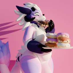 anthro belly breasts claws dessert doughnut eating female finger_claws food holding_food holding_object horn long_tail multicolored_body overweight overweight_female pastry slightly_chubby slightly_chubby_female solo tail thick_thighs zetafrostrenders mythology zeta_(wickerbeast) dragon mythological_creature mythological_scalie scalie wickerbeast 3d_(artwork) blender_(artwork) blender_cycles_(artwork) digital_media_(artwork) hi_res