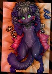 black_body black_fur candy cloak clothing dessert female food fur hair holidays pink_nose solo kui_lin_chen halloween domestic_cat felid feline felis humanoid mammal absurd_res hi_res