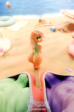 adult_on_young age_difference anthro barely_contained barely_contained_penis beach big_butt big_penis bulge butt clothing dialogue female female_anthro genitals green_penis group huge_penis humanoid_genitalia hyper hyper_genitalia hyper_penis ineffective_clothing loli male male/female male_anthro older_anthro older_male older_on_young outside penis public purple_penis size_difference stated_age stated_young swimwear teasing text tight_clothing trio young young_anthro young_female younger_anthro younger_female conditional_dnp dduns friendship_is_magic hasbro my_little_pony applejack_(mlp) background_character earth_pony equid equine horse mammal pony 3d_(artwork) digital_media_(artwork) english_text