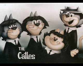 clothing group hat headgear headwear male shirt smile topwear white_clothing white_shirt white_topwear martin_lopez hanna-barbera the_beatles top_cat_(series) benny_the_ball choo-choo_(top_cat) spook_(top_cat) top_cat domestic_cat felid feline felis mammal