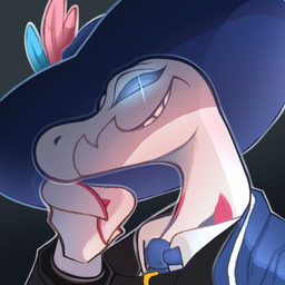 accessory ambiguous_gender anthro blue_clothing blue_hat blue_headwear blue_jacket blue_necktie blue_topwear cavalier_hat clothing hand_on_chin hat hat_feather headgear headwear jacket lgbt_pride loose_feather necktie pride_colors purple_sclera scales semi-anthro simple_background smile smiling_at_viewer solo teeth_showing topwear transgender_pride_colors white_body white_scales knowdwagon nintendo pokemon domicceli_decocco generation_7_pokemon pokemon_(species) salazzle shiny_pokemon 1:1 male_(lore) trans_(lore)