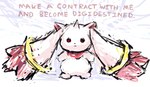 ambiguous_gender anthro chibifur fusion kemono solo text petday bandai_namco digimon puella_magi puella_magi_madoka_magica kyubey digimon_(species) incubator_(puella_magi) terriermon crossover english_text hi_res sketch