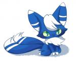 5:4 anthro biped generation_6_pokemon hi_res japanese_meowstic kemono looking_at_viewer male meowstic nintendo pokemon pokemon_(species) simple_background sitting solo white_background