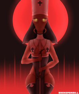 antennae_(anatomy) anthro arthropod_abdomen breasts budded_cross christian_cross christian_symbol claws clothed clothed_anthro clothed_female clothing cross cross_necklace eyelashes featureless_chest female female_anthro fully_clothed fully_clothed_anthro fully_clothed_female headdress headgear headwear huge_hips jewelry legwear moon necklace nun nun_habit nun_outfit religion religious_clothing religious_symbol skimpy small_breasts small_waist solo stare thick_thighs thigh_highs wide_hips grandpaman christianity cockroach_nun_(lenyavok) arthropod blattodean cockroach insect hi_res
