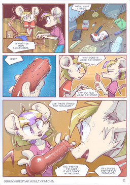 animal_dildo animal_sex_toy anthro barbed_dildo canine_dildo clothed clothing dialogue dildo duo ear_piercing female genitals hair knot knotted_dildo male male/female open_mouth penile_spines penis piercing sex_toy simple_background text ratcha iris_(ratcha) skye_(ratcha) mammal mouse murid murine rodent comic english_text hi_res multiple_scenes traditional_media_(artwork) brother_(lore) brother_and_sister_(lore) sibling_(lore) sister_(lore) twins_(lore)