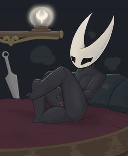 alternate_form anthro arthropod_abdomen bed bodily_fluids clitoral clitoral_masturbation clitoral_rubbing clitoris female fingering furniture genital_fluids genitals hornet's_needle mask masturbation penetration pillow sitting solo vaginal vaginal_fingering vaginal_fluids vaginal_penetration vulva flowerbud hollow_knight:_silksong hollow_knight_(franchise) team_cherry hornet_(hollow_knight) arachnid arthropod spider hi_res